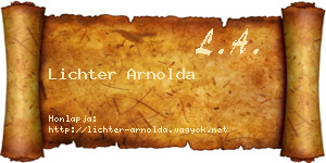 Lichter Arnolda névjegykártya